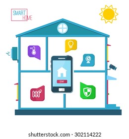 Smart home concept vector illustration