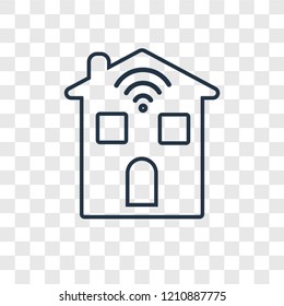 Smart home concept vector linear icon isolated on transparent background, Smart home concept transparency concept in outline style