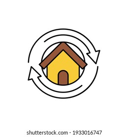 Smart Home Connection Icon Logo Vector design illustration. Smart home logo icon with wireless connection concept. Trendy Smart House vector icon flat design for website, symbol, logo, sign, app, UI