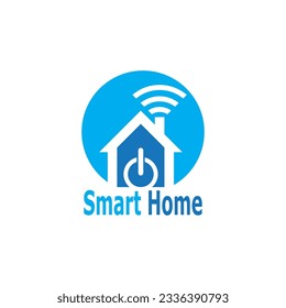 Smart Home Connection Logo Vector Template Illustration