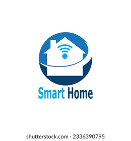 Smart Home Connection Logo Vector Template Illustration