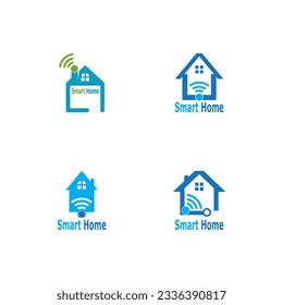 Smart Home Connection Logo Vector Template Illustration