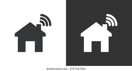 Icono de conectividad doméstica inteligente. Icono de la serie de glifos sólidos