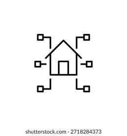 Smart Home Connectivity Network Outline Icon Concept