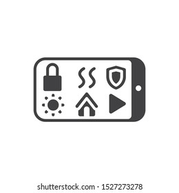 Smart home control app icon. flat simple pictogram. Mobile smart home application vector illustration