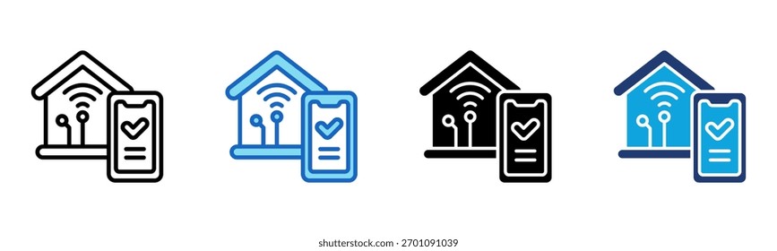 Smart Home Control icon Multi Style Vector Illustration