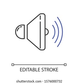 Smart home control linear icon. Voice management. Distant command. Innovative technology, automation system. Thin line illustration. Contour symbol. Vector isolated outline drawing. Editable stroke
