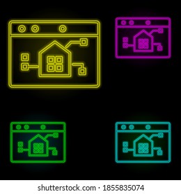 smart home control neon color set icon. Simple thin line, outline vector of automation icons for ui and ux, website or mobile application