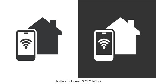 Icono de Sistema de control de casa inteligente. Icono de la serie de glifos sólidos