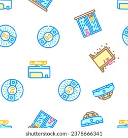 smart home control vector seamless pattern thin line illustration