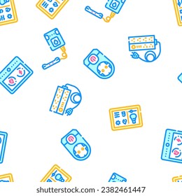 smart home control vector seamless pattern thin line illustration
