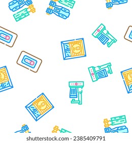 smart home control vector seamless pattern thin line illustration