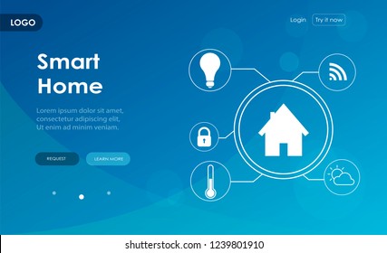 Smart home controlled smartphone. Internet of things technology of home automation system. Small house  connections with icons home electronics devices. iot - Powered by Shutterstock - Get 15% off with code: PIKWIZARD15