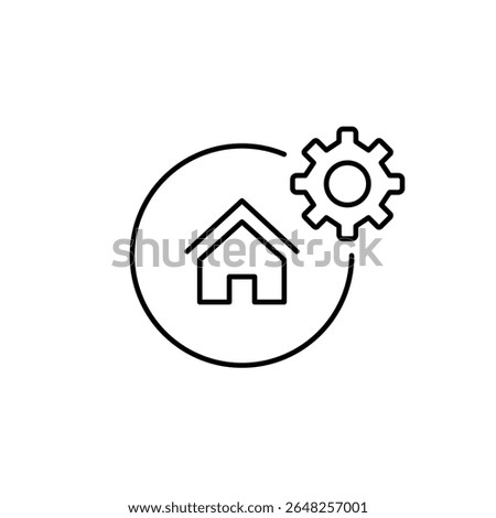 Smart home controls setting. System configuration and automation. Pixel perfect, editable stroke vector icon