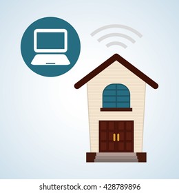 Smart home design. Technology icon. system concept