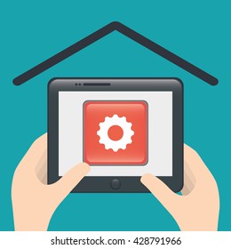 Smart home design. Technology icon. system concept