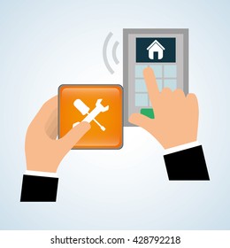 Smart home design. Technology icon. system concept