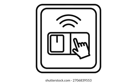 Icono de control de dispositivo inteligente para el hogar, sistema de iluminación inteligente, automatización de tecnología moderna, operación remota de electrodomésticos.