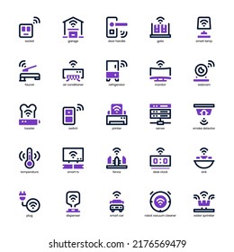 Smart Home Device icon pack for your website, mobile, presentation, and logo design. Smart Home Device icon mix line and solid design. Vector graphics illustration and editable stroke.