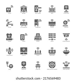 Smart Home Device icon pack for your website, mobile, presentation, and logo design. Smart Home Device icon glyph design. Vector graphics illustration and editable stroke.