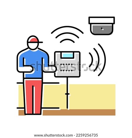 smart home device installation color icon vector. smart home device installation sign. isolated symbol illustration