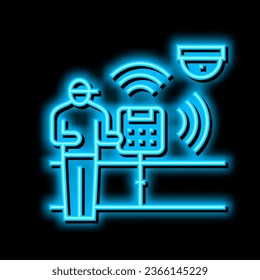 smart home device installation neon light sign vector. smart home device installation illustration