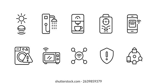 Smart home devices icon set. flat technology, automation icons for digital use
