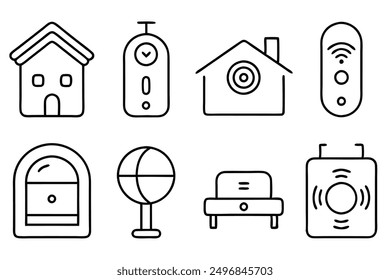 Smart Home Devices Line Art Illustration Examples Inspiration Collection