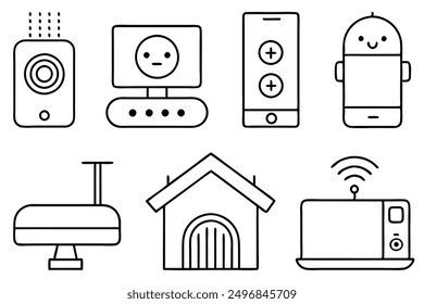 Smart Home Devices Line Art Illustration Techniques Inspiration Ideas