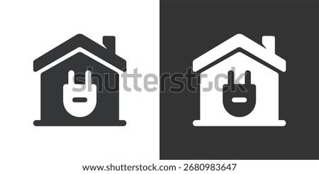 Smart Home and Domestic Energy. Solid glyph series icon