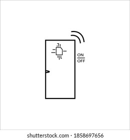 puerta doméstica inteligente, blanco de fondo 
