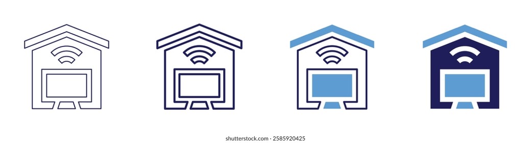 Smart home ecosystem icon in 4 different styles. Thin Line, Line, Bold Line, Duotone. Duotone style. Editable stroke.