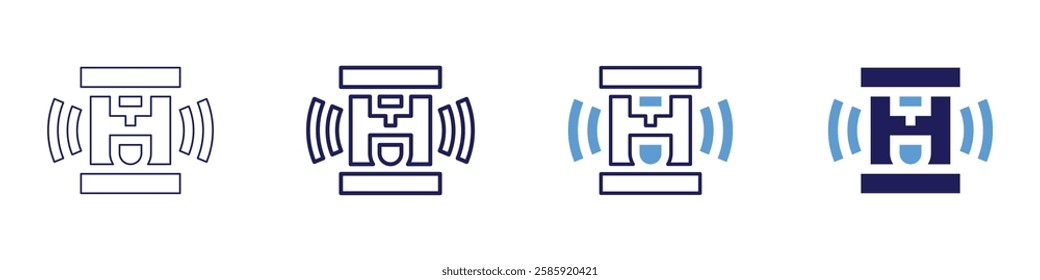 Smart home for elderly icon in 4 different styles. Thin Line, Line, Bold Line, Duotone. Duotone style. Editable stroke.