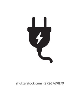 Símbolo de Vector blanco y negro del icono del enchufe eléctrico del hogar elegante para el control de energía moderno de la automatización casera