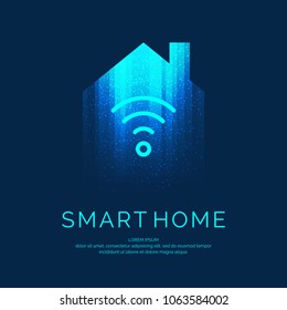 Smart Home Emblem For Digital Technologies. Vector Illustration