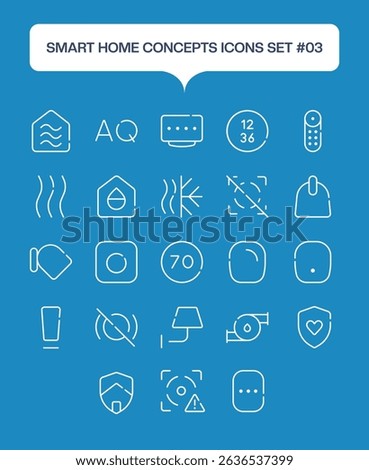 Smart Home Essentials - Minimalist Line Icons for Automation, IoT, and Modern Living