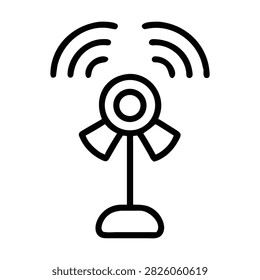 Smart home fan with wireless control, modern air circulation device for climate control.