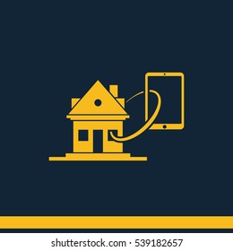 Smart home flat icon.