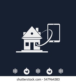 Smart home flat icon.
