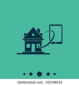 Smart home flat icon.