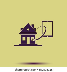 Smart home flat icon.