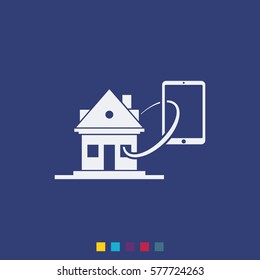 Smart home flat icon.
