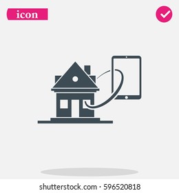 Smart home flat icon.