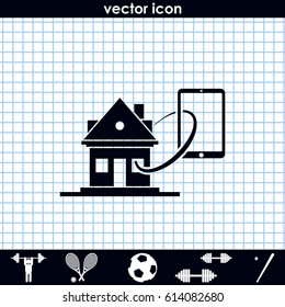 Smart home flat icon.