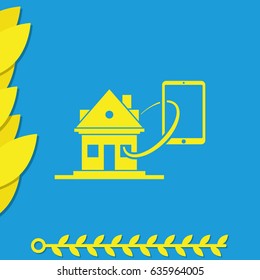 Smart home flat icon.