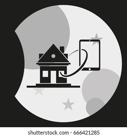 Smart home flat icon.