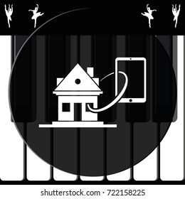 Smart home flat icon.
