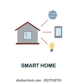 Icono plano de Smart Home. Signo coloreado de la colección de seguridad de casa. Icono de Creative Smart Home para diseño web, infografías y más