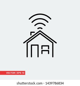 Smart home flat icon on white background, vector illustration