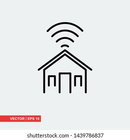 Smart home flat icon on white background, vector illustration